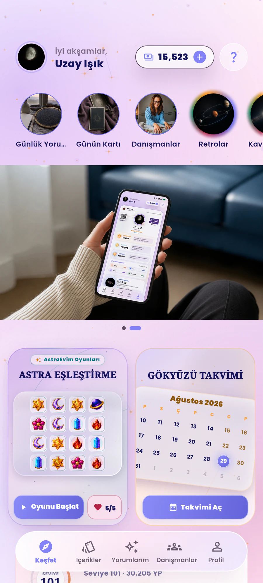 AstraEvim ana ekranı